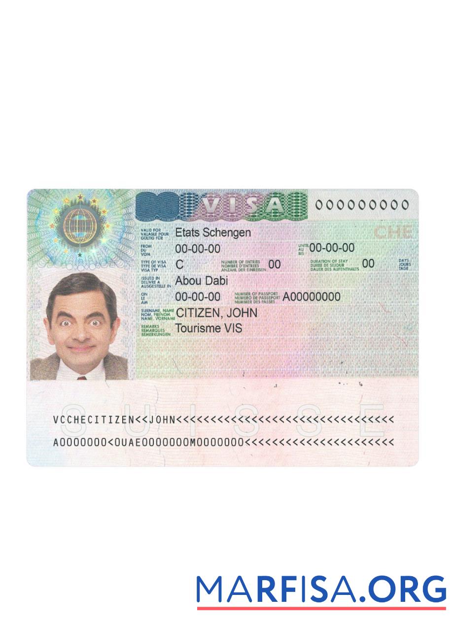 Downloadable Switzerland schengen visa real example